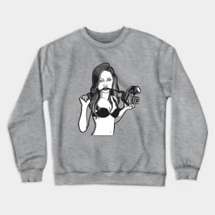 Girl with camera Crewneck Sweatshirt